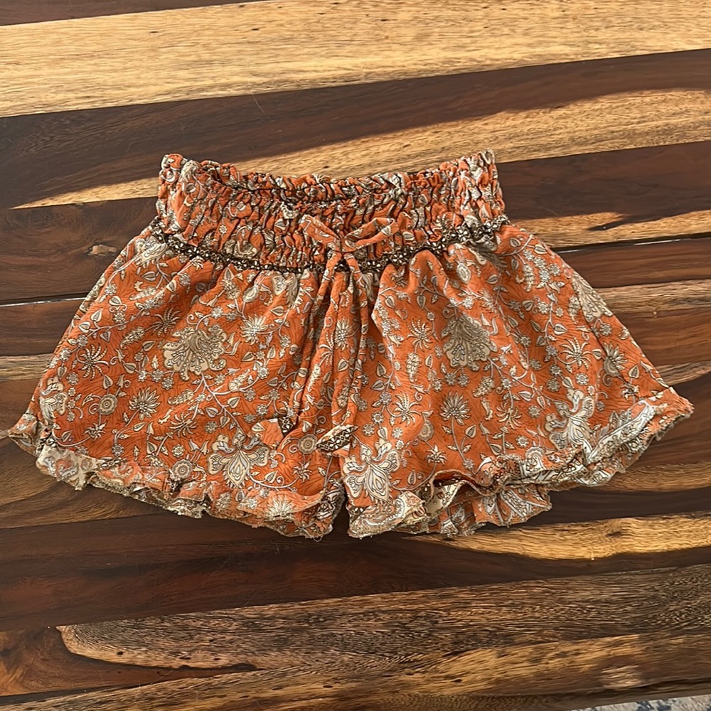 Pretty orange and gold floral shorts
